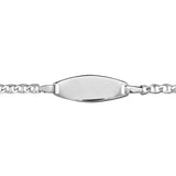 Bracelet identité plaque ovale maille marine