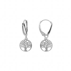 Boucles dormeuses arbre de vie en argent 681-3401