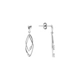 Boucles d'oreilles losange entrelacé en argent et zirconiums 681-3454