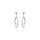 Boucles d'oreilles losange entrelacé en argent et zirconiums 681-3454