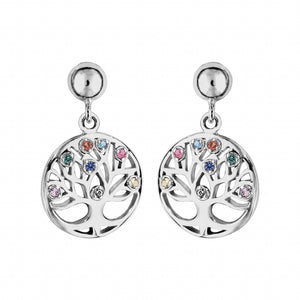 Boucles Arbre de vie + pierres multi couleurs 681-3382