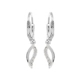 Boucles d'oreilles vague en argent rhodié et zirconiums