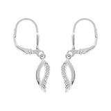 Boucles d'oreilles vague en argent rhodié et zirconiums