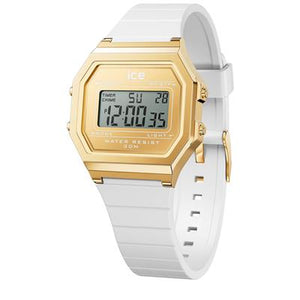 Ice digit retro White gold Small