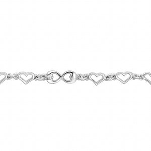 Bracelet coeur et infini Argent