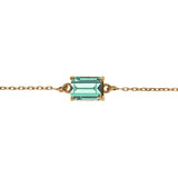 Bracelet plaqué or + oxyde bleu-vert 745-492