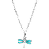 Collier libellule bleue