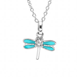 Collier libellule bleue