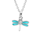 Collier libellule bleue