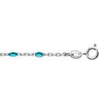 Chaine cheville olive bleue