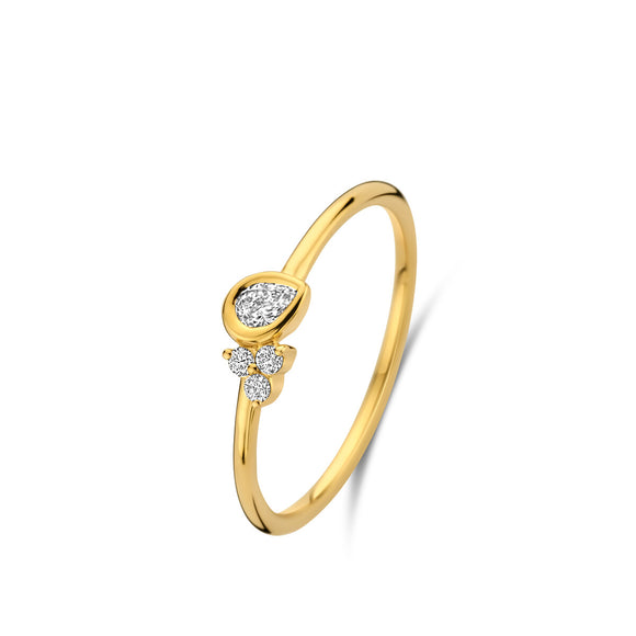 Bague en or jaune 18ct et diamants 315-61