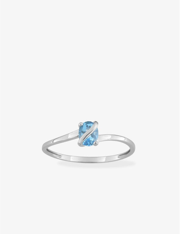 Bague en or blanc 9ct et topaze 412-44