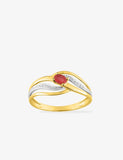 Bague bicolore en or 9ct et rubis 427-6