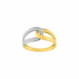 Bague bicolore en or 9ct avec zirconiums 421-205