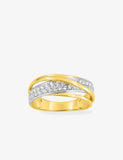 Bague bicolore en or 9ct avec zirconiums 421-206