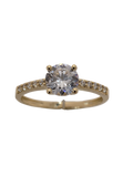Bague or jaune 9ct et zirconiums 414-41
