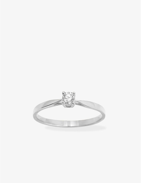 Bague solitaire or blanc 18ct et diamant 306-92