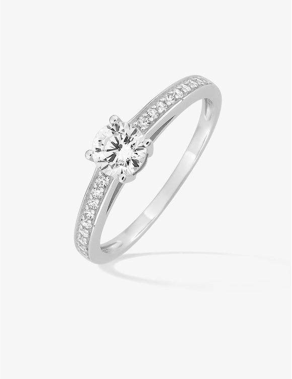 Solitaire Zirconium Or Blanc 18CT 304-63