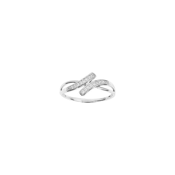 Bague en or blanc 18ct et zirconium 301-98