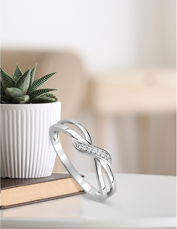 Bague en or blanc 18ct et zirconium 311-70