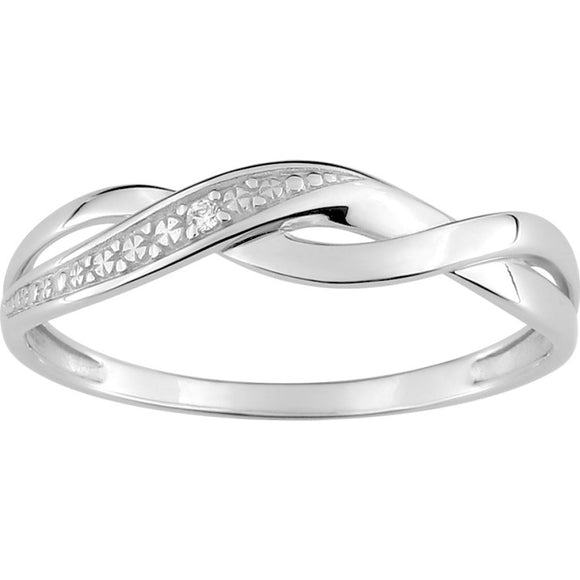 Bague or blanc 18ct et diamants 305-187