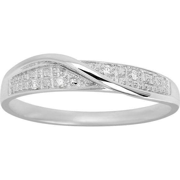 Bague or blanc 18ct et diamants 305-186