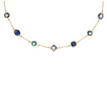 Collier en vermeil + pierre de couleurs 654v196