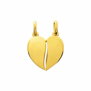 Pendentif coeur à partager en plaqué or 760-105