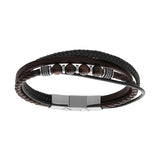 Bracelet cuir et acier 842-1426