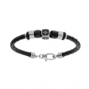 Bracelet enfant en cuir et acier 842E50