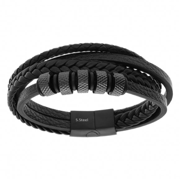 Bracelet cuir noir 842-1479