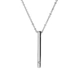 Collier funéraire barrette en acier et zirconium dévissable