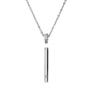 Collier funéraire barrette en acier et zirconium dévissable