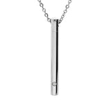 Collier funéraire barrette en acier et zirconium dévissable