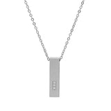 Collier funéraire rectangulaire en acier et zirconium dévissable