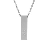 Collier funéraire rectangulaire en acier et zirconium dévissable