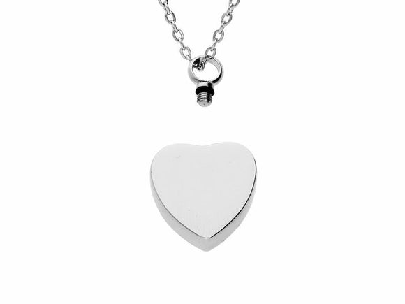 Collier funéraire cœur en acier