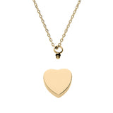 Collier funéraire cœur en acier plaqué or jaune