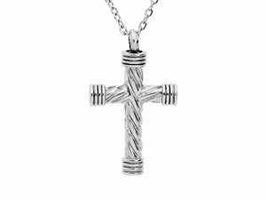 Collier funéraire croix en acier