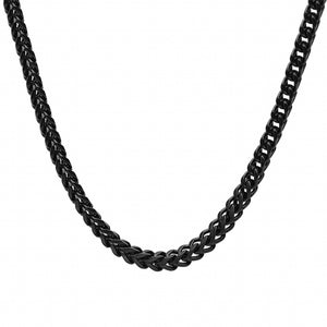 Collier en acier noir maille carrée 850-619