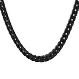 Collier en acier noir maille carrée 850-620