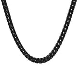Collier en acier noir maille carrée 850-620