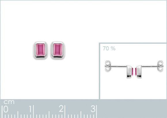 Boucles d'oreilles zirconiums rose fuchsia 682-2250