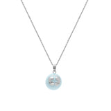 Collier Bola en acier résine bleue + empreinte de pieds 851-1820