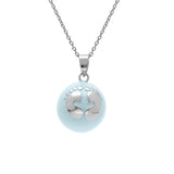 Collier Bola en acier résine bleue + empreinte de pieds 851-1820