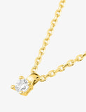 Collier solitaire en plaqué or serti griffe 755z352