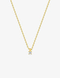 Collier solitaire en plaqué or serti griffe 755z352