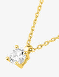 Collier solitaire en plaqué or serti griffe 755z353