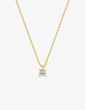 Collier solitaire en plaqué or serti griffe 755z353