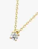 Collier solitaire en plaqué or serti griffe 755z355